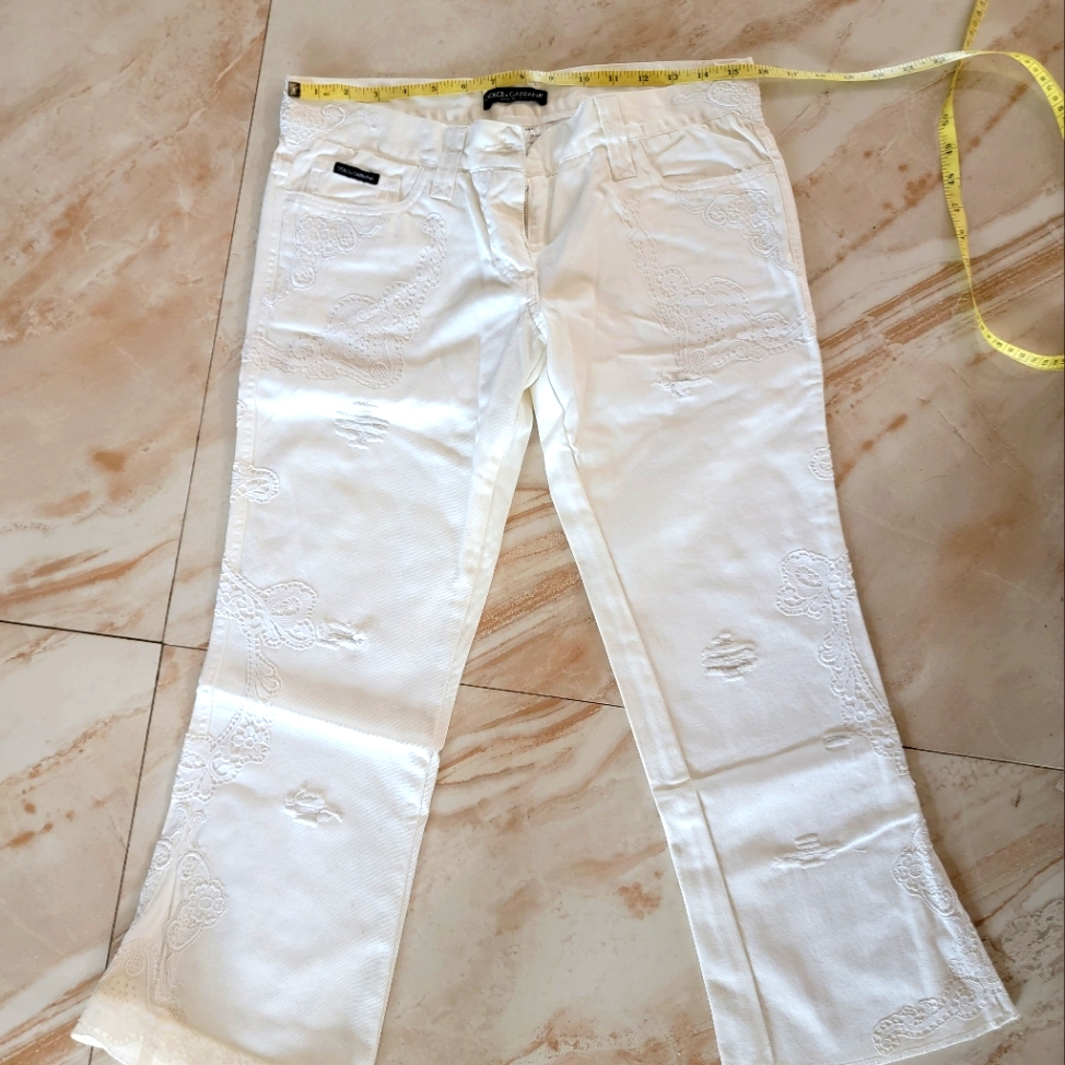 Dolce & Gabbana Lace Denim Pants 42